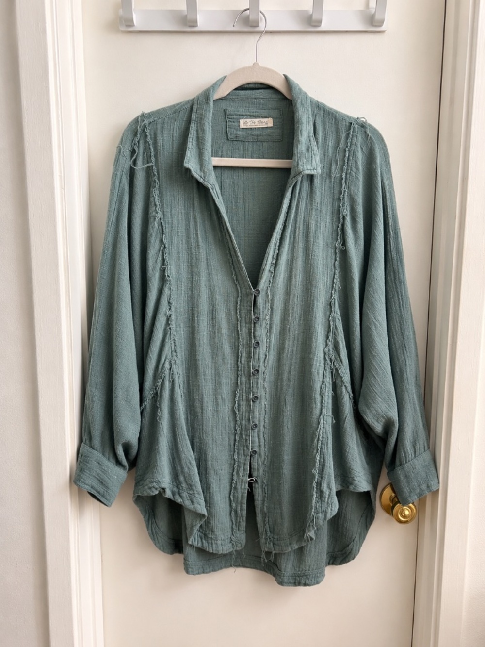 Free People Women's Green Shirt size small relaxed fit